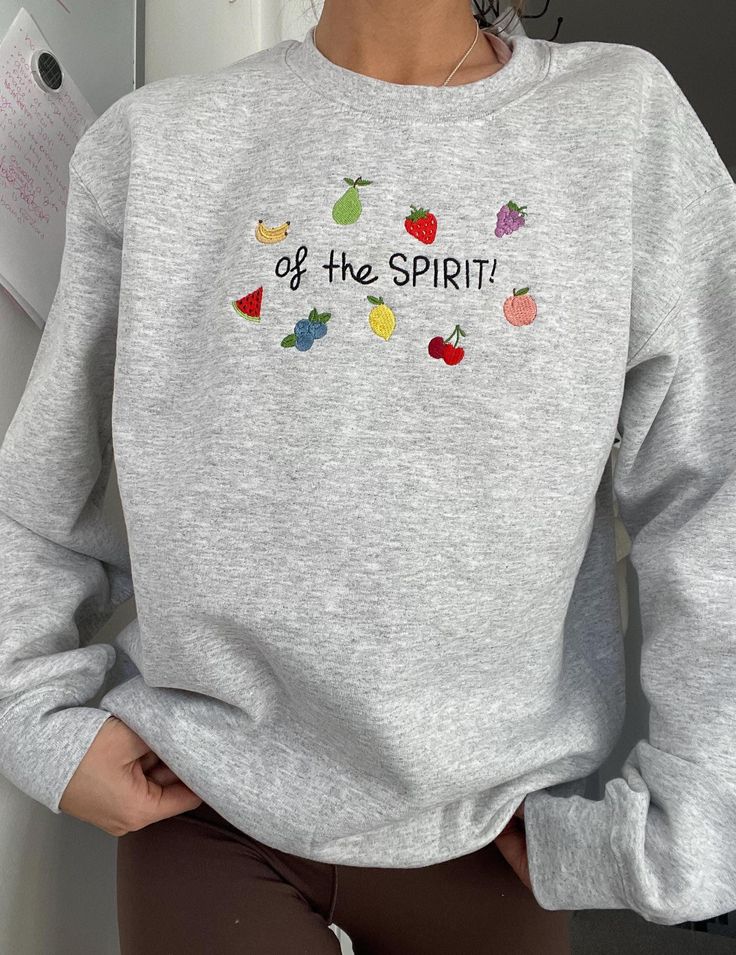 Fruit of the Spirit Christian Sweatshirt | Embroidered Christian Crewneck - Image 3