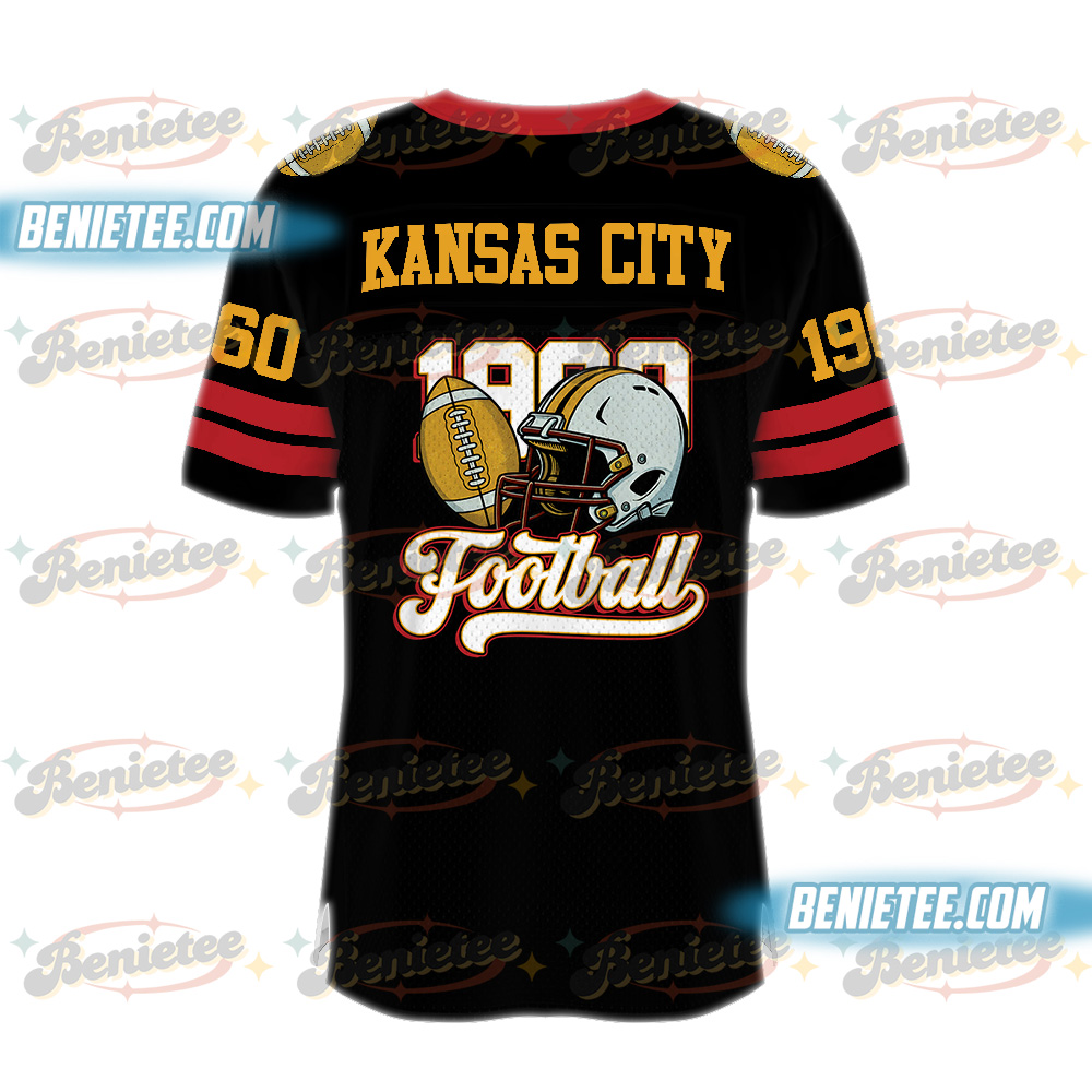 90s Style Kansas City Football Jersey, Kansas City Game Day Football Jersey - Image 3