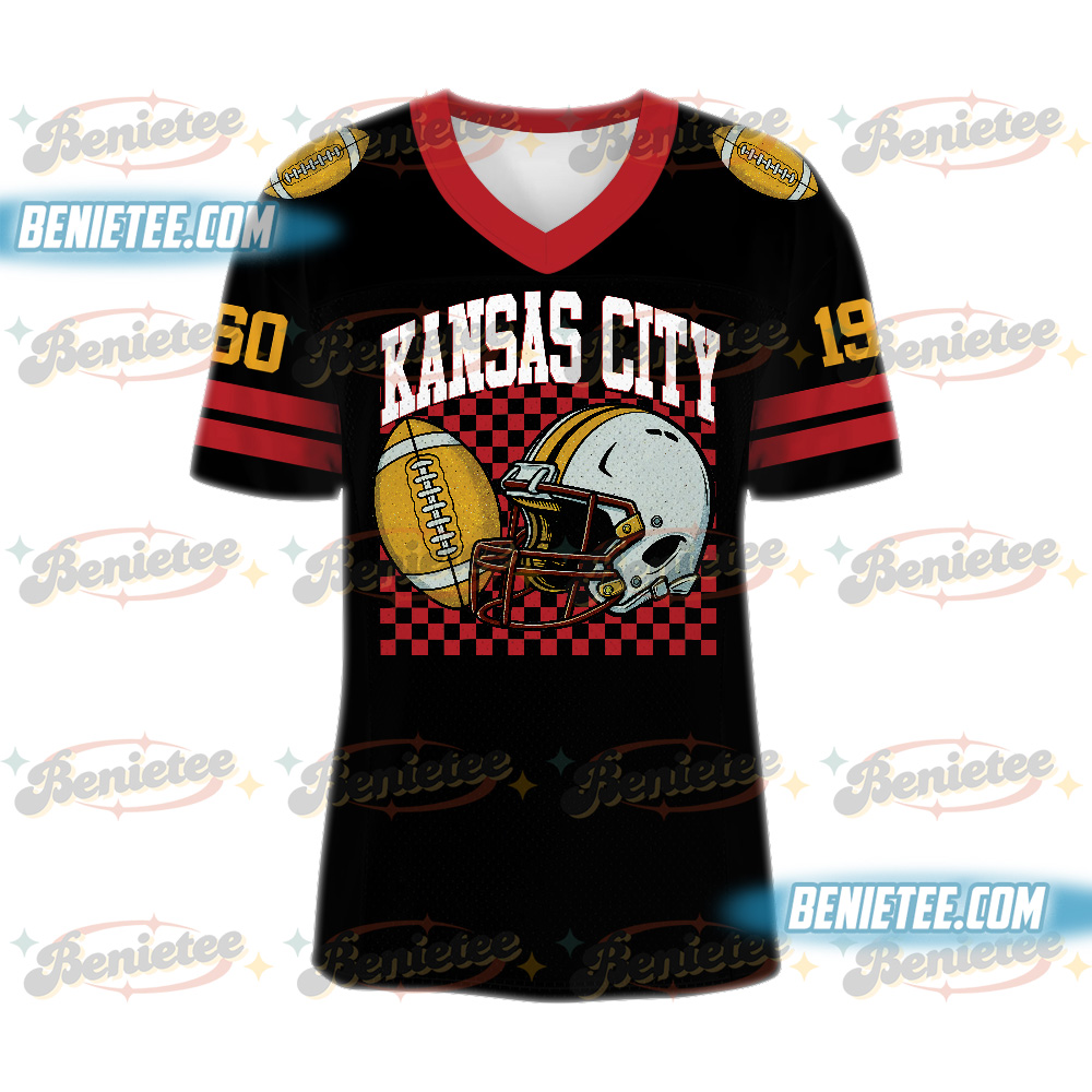 90s Style Kansas City Football Jersey, Kansas City Game Day Football Jersey - Image 2