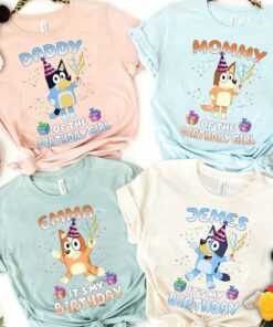 Personalized Bluey Birthday Shirt, Bluey It's My Birthday T-Shirt, Custom Name Bluey Birthday Sweatshirt