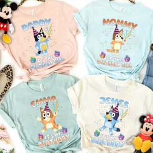 Personalized Bluey Birthday Shirt, Bluey It's My Birthday T-Shirt, Custom Name Bluey Birthday Sweatshirt