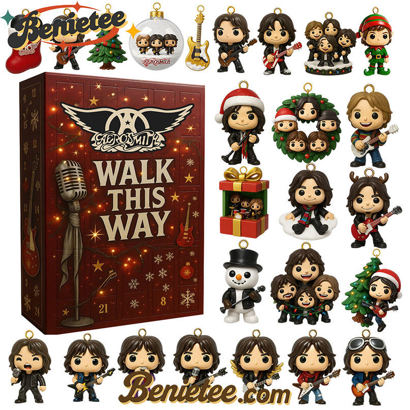 Aerosmith - Walk this Way Advent Calendar 2025 CHRISTMAS GIFT, CHRISTMAS IDEA, Christmas Countdown Advent Calendar Gift Box with 24 Acrylic Ornaments