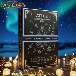 ATEEZ 8 makes 1 team Premium Advent Calendar 2025 CHRISTMAS GIFT, CHRISTMAS IDEA, Christmas Countdown Advent Calendar Gift Box with 24 Acrylic Ornaments