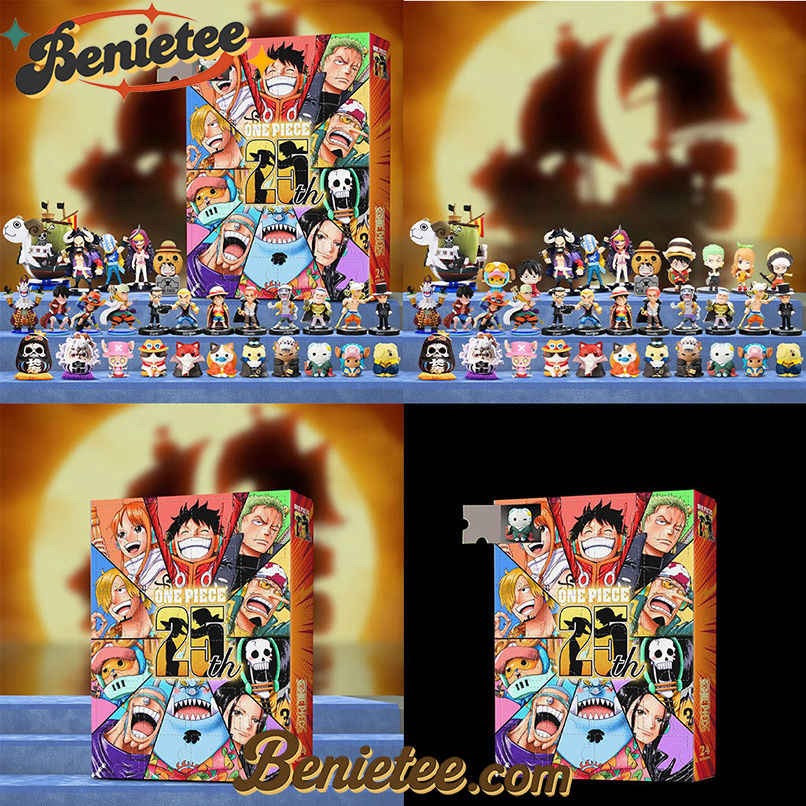 Advent Calendar One Piece 25th Anniversary Limited Edition, Christmas Countdown Advent Calendar Gift Box with 24 Acrylic Ornaments