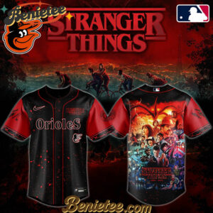 All Team MLB Baltimore Orioles x Stranger Things Baseball Jersey 2025 Editions Limited