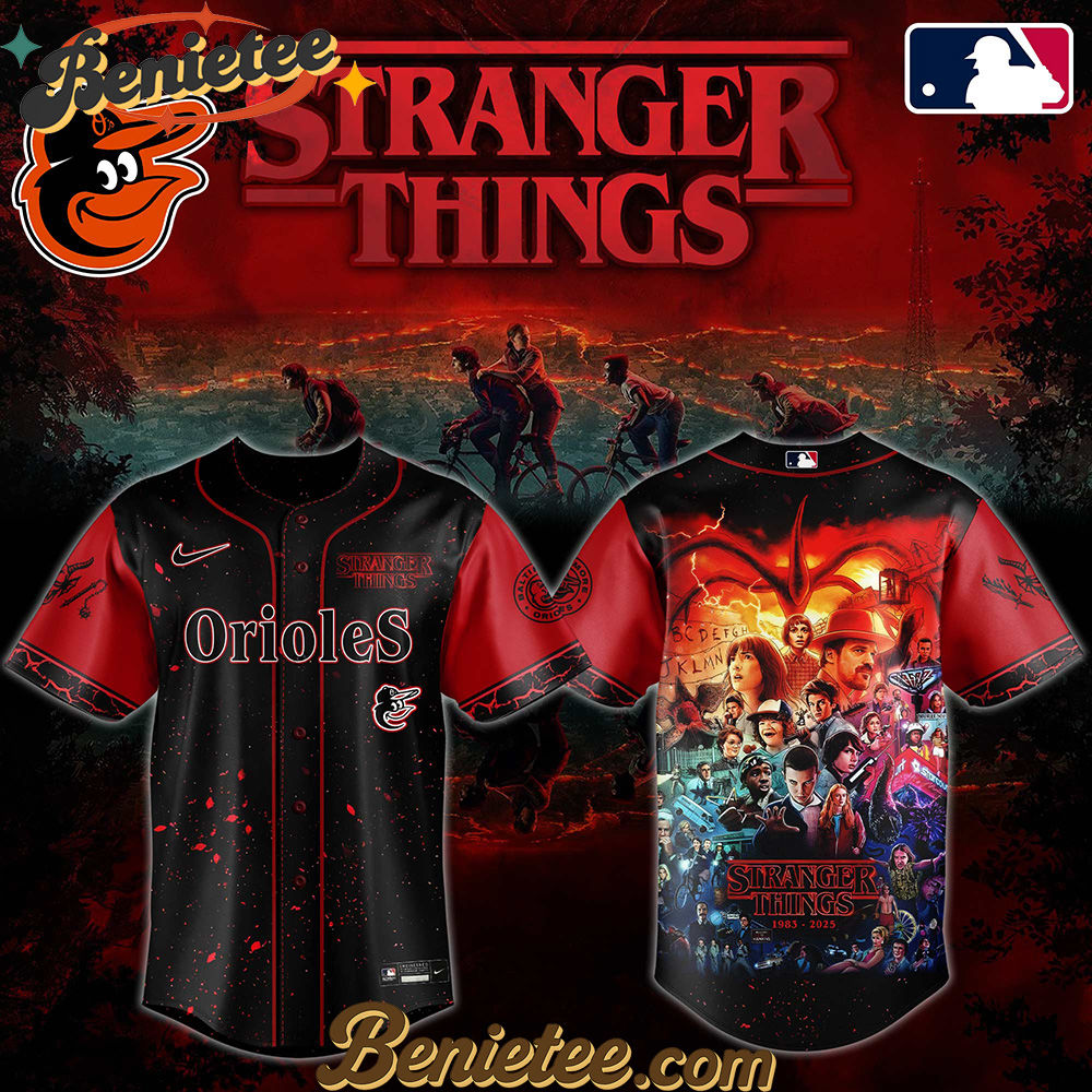 All Team MLB Baltimore Orioles x Stranger Things Baseball Jersey 2025 Editions Limited