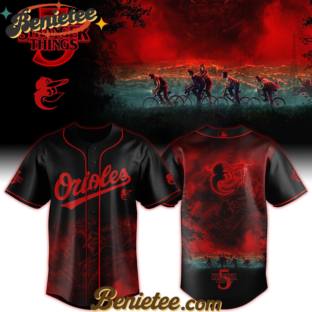 All Team MLB Baltimore Orioles x Stranger Things Baseball Jersey 2025 Editions Limited