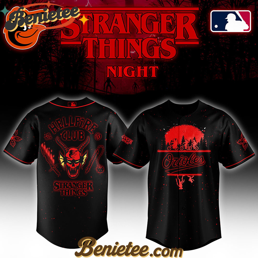 All Team MLB Baltimore Orioles x Stranger Things Night Baseball Jersey Limited Edition