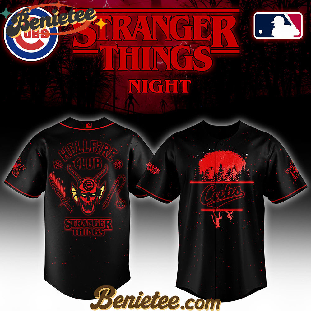 All Team MLB Chicago Cubs x Stranger Things Night Baseball Jersey Limited Edition - Image 2
