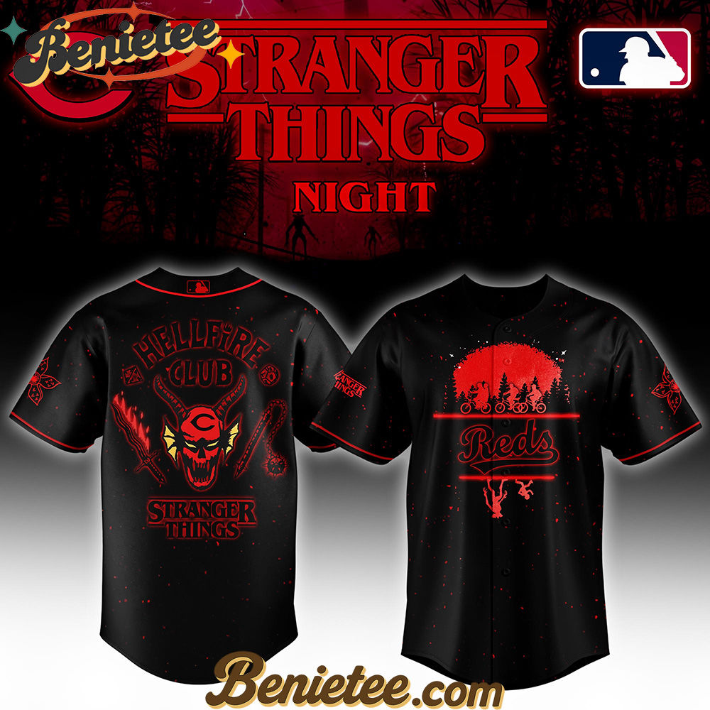 All Team MLB Cincinnati Reds x Stranger Things Night Baseball Jersey Limited Edition