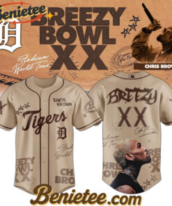 All Team MLB Detroit Tigers x Chris Brown Breezy Bowl XX World Tour 2025 Jersey Editions Limited, Custom Baseball Jersey, Breezy Bowl XX Stadium World Tour Baseball Jersey