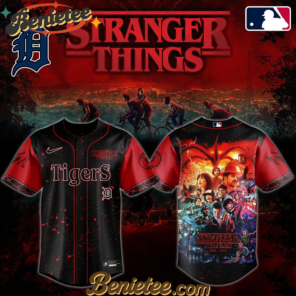 All Team MLB Detroit Tigers x Stranger Things Baseball Jersey 2025 Editions Limited - Image 3