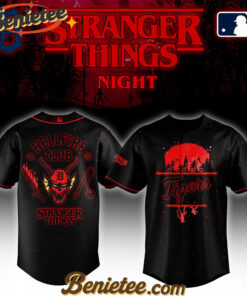 All Team MLB Detroit Tigers x Stranger Things Night Baseball Jersey Limited Edition