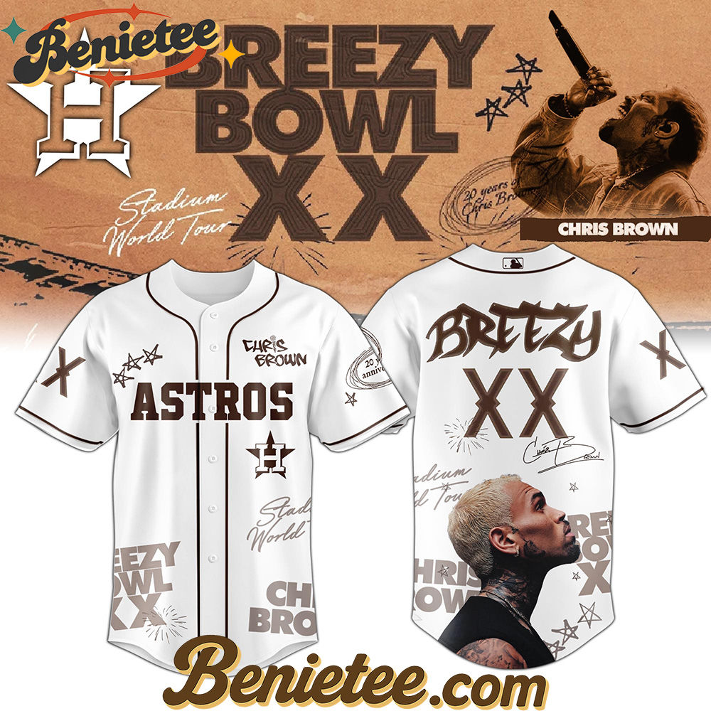 MLB x Chris Brown Breezy Bowl XX World Tour 2025 Jersey Editions Limited White, Custom Baseball Jersey, Breezy Bowl XX Stadium World Tour Baseball Jersey - Image 4