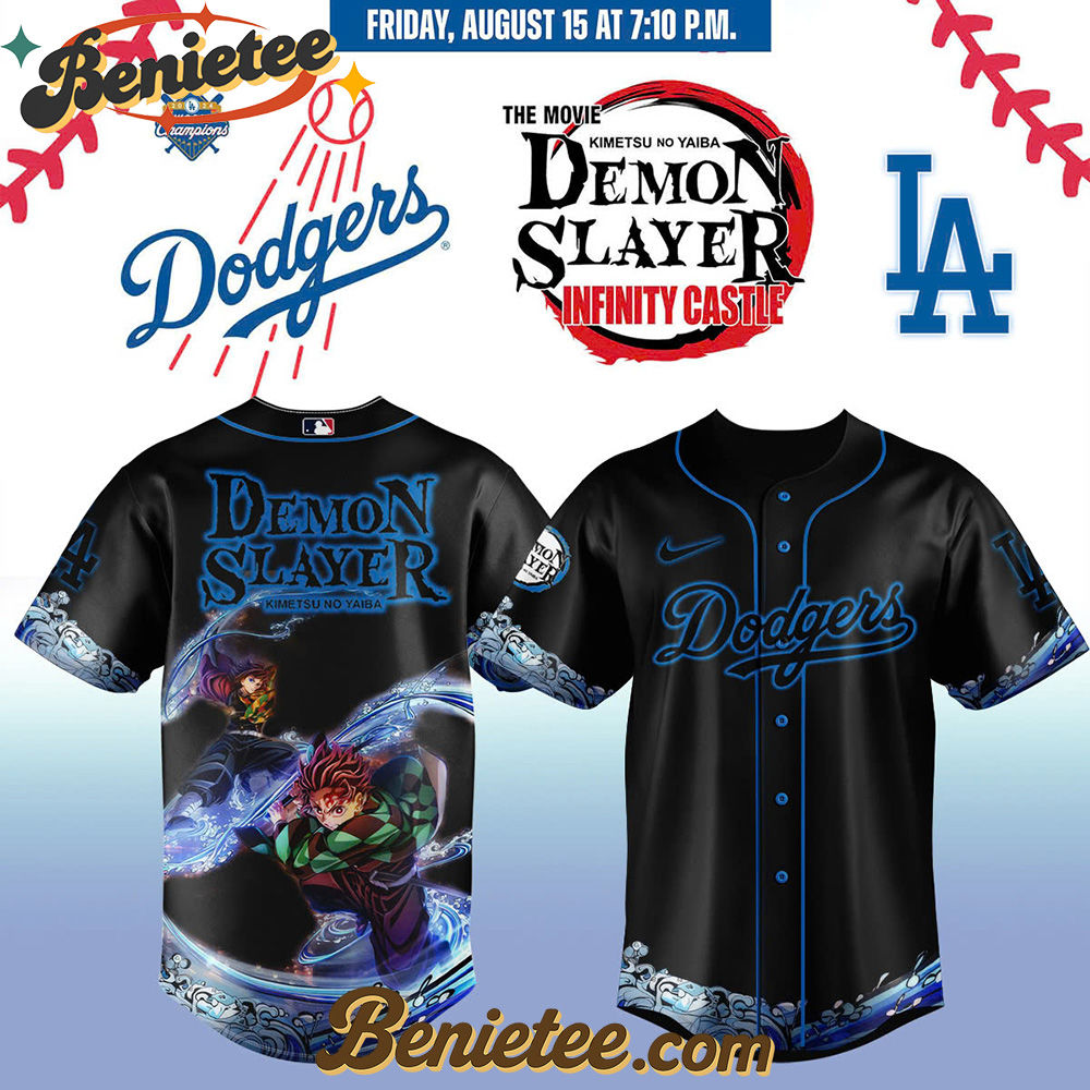 Los Angeles Dodgers x Demon Slayer Baseball Jersey 2025 v2, Custom Anime Trending, Gift For Anime Lovers
