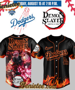 Los Angeles Dodgers x Demon Slayer Baseball Jersey 2025 v1, Custom Anime Trending, Gift For Anime Lovers