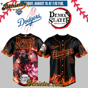 Los Angeles Dodgers x Demon Slayer Baseball Jersey 2025 v1, Custom Anime Trending, Gift For Anime Lovers