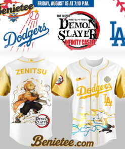 All Team MLB Los Angeles Dodgers x Demon slayer Agatsuma Zenitsu Baseball Jersey, Custom Anime Trending, Gift For Anime Lovers
