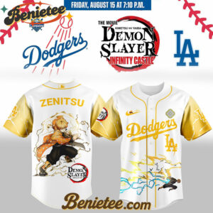 All Team MLB Los Angeles Dodgers x Demon slayer Agatsuma Zenitsu Baseball Jersey, Custom Anime Trending, Gift For Anime Lovers