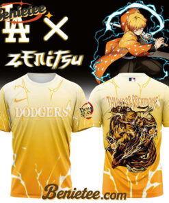 All Team MLB Los Angeles Dodgers x Demon slayer Agatsuma Zenitsu Tshirt v1, Custom Anime Trending, Gift For Anime Lovers