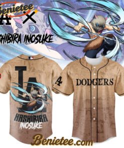 All Team MLB Los Angeles Dodgers x Demon slayer Hashibira Inosuke Baseball Jersey, Custom Anime Trending, Gift For Anime Lovers