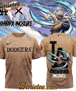 All Team MLB Los Angeles Dodgers x Demon slayer Hashibira Inosuke Tshirt, Custom Anime Trending, Gift For Anime Lovers