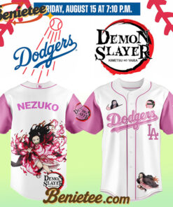 Los Angeles Dodgers x Demon Slayer Kamado Nezuko Baseball Jersey 2025, Custom Anime Trending, Gift For Anime Lovers