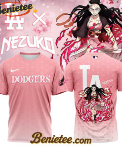 All Team MLB Los Angeles Dodgers x Demon slayer Kamado Nezuko Tshirt, Custom Anime Trending, Gift For Anime Lovers