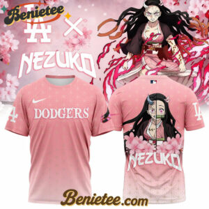 All Team MLB Los Angeles Dodgers x Demon slayer Kamado Nezuko Tshirt v2, Custom Anime Trending, Gift For Anime Lovers