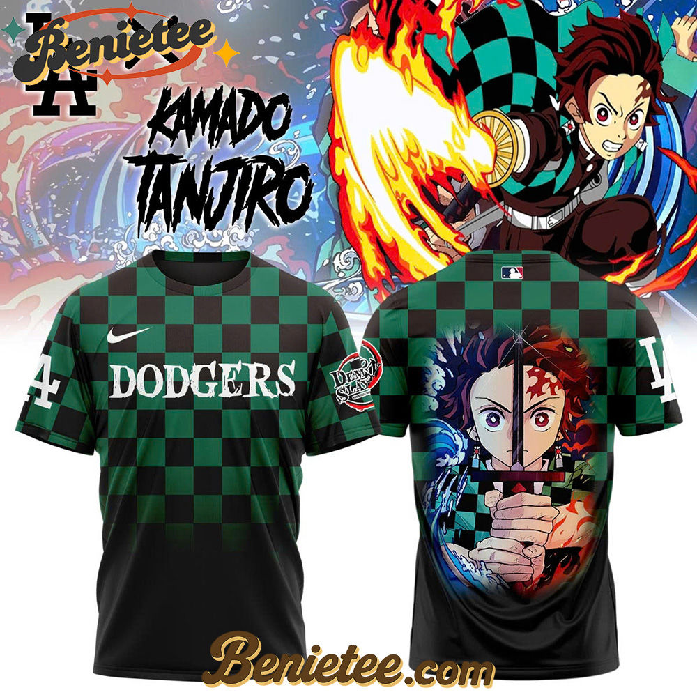 All Team MLB Los Angeles Dodgers x Demon slayer Kamado Tanjiro Tshirt v1, Custom Anime Trending, Gift For Anime Lovers