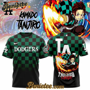 All Team MLB Los Angeles Dodgers x Demon slayer Kamado Tanjiro Tshirt v2, Custom Anime Trending, Gift For Anime Lovers