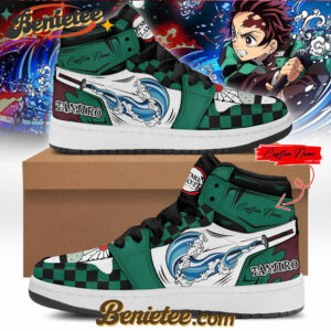 Los Angeles Dodgers x Demon slayer Sneakers Air Jordan High Top Shoes v2, Custom Anime Trending, Gift For Anime Lovers