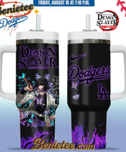 All Team MLB Los Angeles Dodgers x Demon slayer Stanley Tumbler 40oz v1, Custom Anime Trending, Gift For Anime Lovers