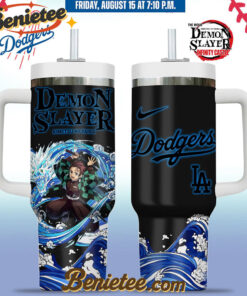 All Team MLB Los Angeles Dodgers x Demon slayer Stanley Tumbler 40oz v3, Custom Anime Trending, Gift For Anime Lovers