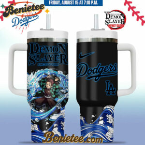 All Team MLB Los Angeles Dodgers x Demon slayer Stanley Tumbler 40oz v3, Custom Anime Trending, Gift For Anime Lovers
