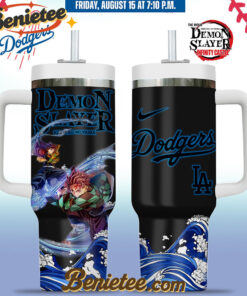 All Team MLB Los Angeles Dodgers x Demon slayer Stanley Tumbler 40oz v4, Custom Anime Trending, Gift For Anime Lovers
