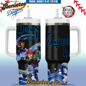 All Team MLB Los Angeles Dodgers x Demon slayer Stanley Tumbler 40oz v4, Custom Anime Trending, Gift For Anime Lovers