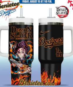 All Team MLB Los Angeles Dodgers x Demon slayer Stanley Tumbler 40oz v5, Custom Anime Trending, Gift For Anime Lovers
