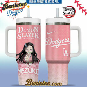 All Team MLB Los Angeles Dodgers x Demon slayer Stanley Tumbler 40oz v6, Custom Anime Trending, Gift For Anime Lovers