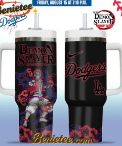 All Team MLB Los Angeles Dodgers x Demon slayer Stanley Tumbler 40oz v7, Custom Anime Trending, Gift For Anime Lovers