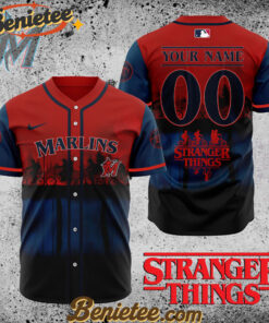 All Team MLB Miami Marlins X Stranger Things Baseball Jersey