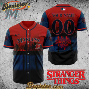 All Team MLB Miami Marlins X Stranger Things Baseball Jersey