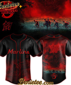 All Team MLB Miami Marlins x Stranger Things Baseball Jersey 2025 Editions Limited