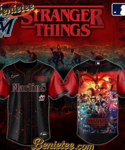 All Team MLB Miami Marlins x Stranger Things Baseball Jersey 2025 Editions Limited
