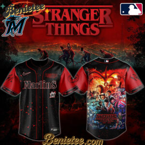 All Team MLB Miami Marlins x Stranger Things Baseball Jersey 2025 Editions Limited