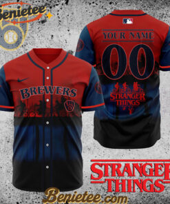 All Team MLB Milwaukee Brewers X Stranger Things Baseball Jersey