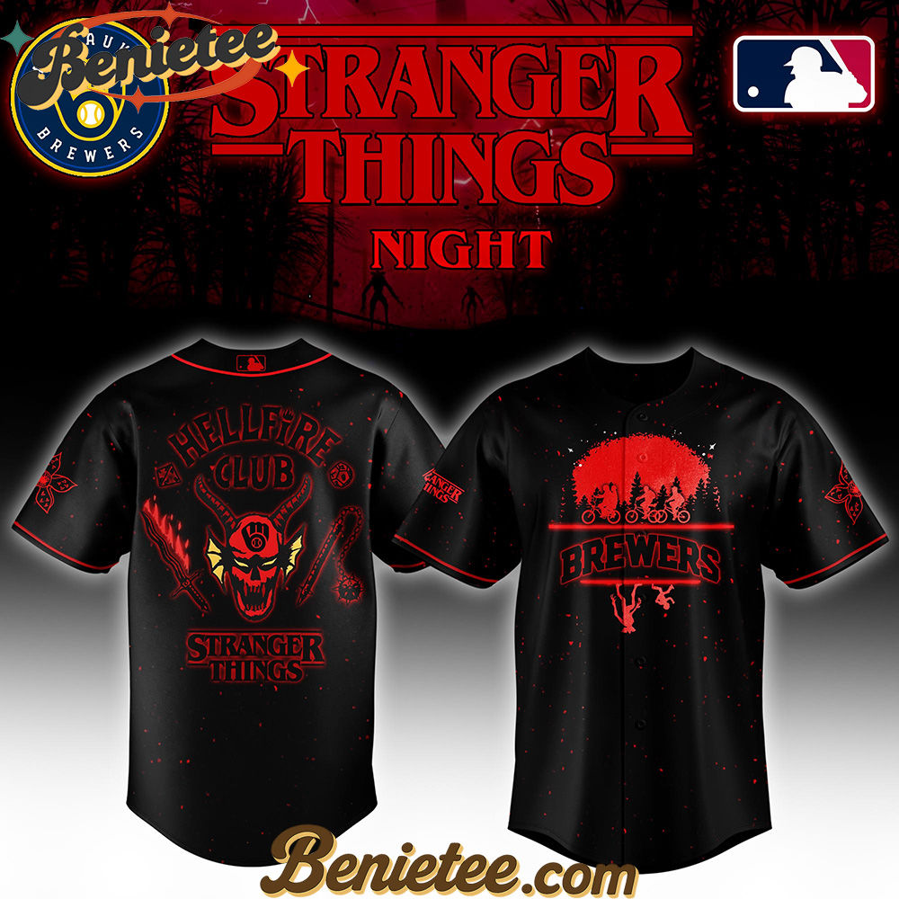 All Team MLB Milwaukee Brewers x Stranger Things Night Baseball Jersey Limited Edition