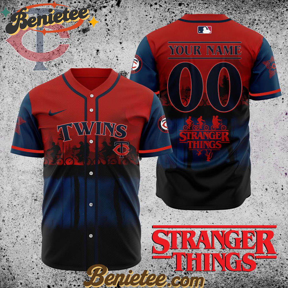 All Team MLB Minnesota Twins X Stranger Things Baseball Jersey