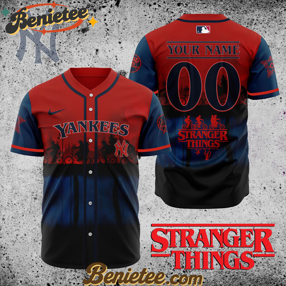 All Team MLB New York Yankees X Stranger Things Baseball Jersey