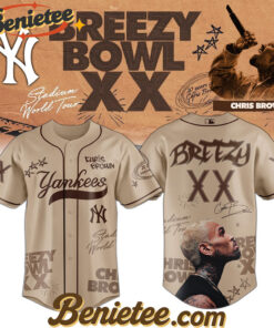 All Team MLB New York Yankees x Chris Brown Breezy Bowl XX World Tour 2025 Jersey Editions Limited, Custom Baseball Jersey, Breezy Bowl XX Stadium World Tour Baseball Jersey